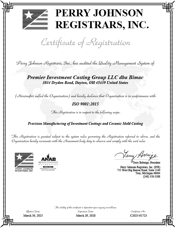 BIMAC ISO Certification